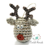 Crochet Reindeer Christmas Ornament Crochet Pattern