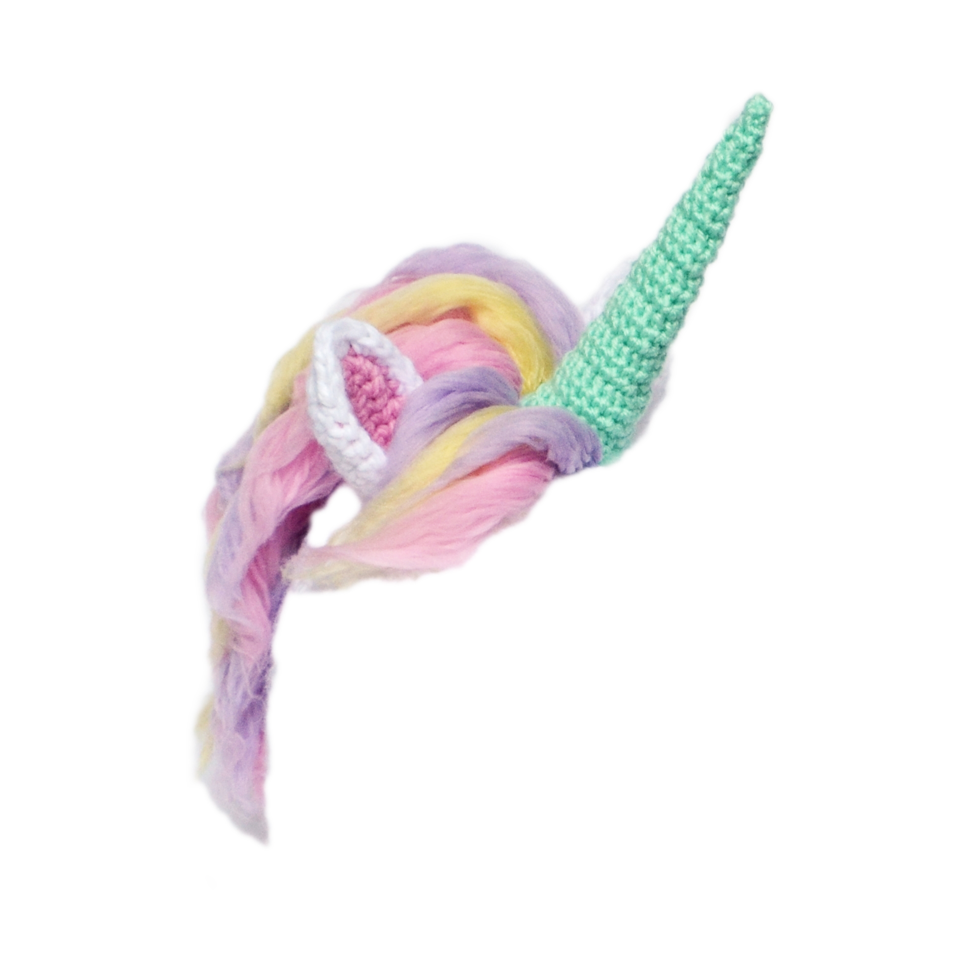 Alice the Unicorn Crochet Pattern Add On (Ears, Horn, 4 types of eyes, nose, mane) - Image 3