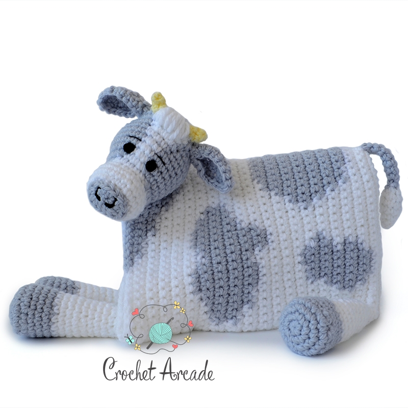 Cuddle and Play Cow Baby Blanket Crochet Pattern – Crochet Arcade