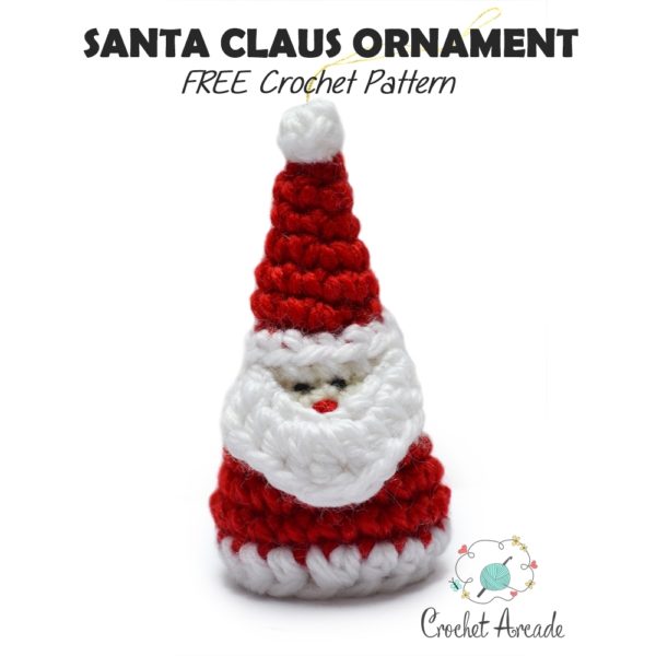 santa christmas ornament FREE crochet pattern TITLE