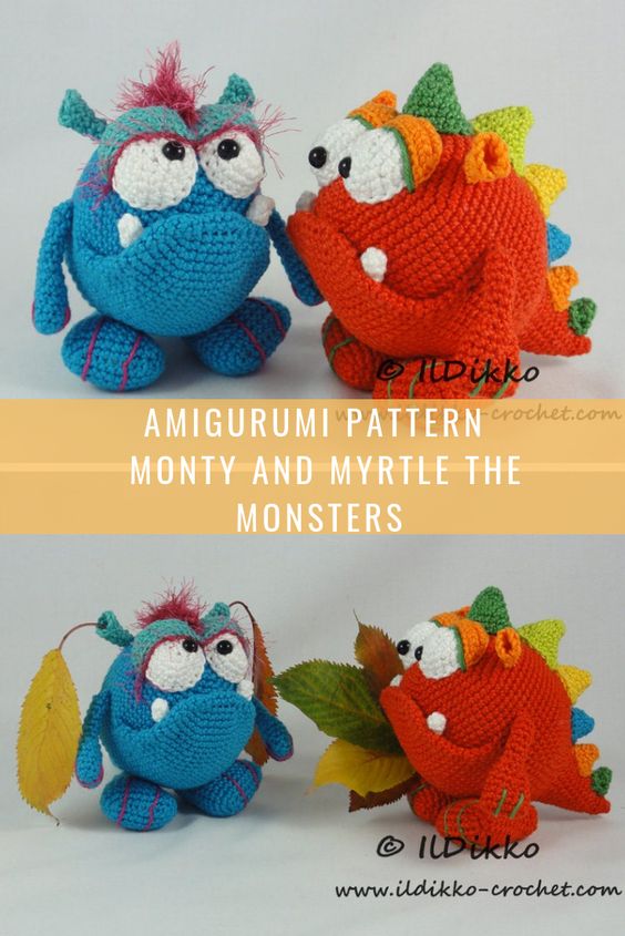Amigurumi Pattern - Monty and Myrtle the Monsters | Crochet Arcade