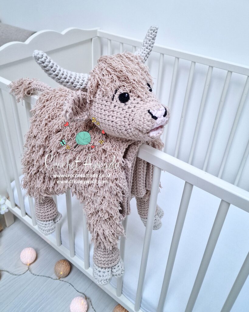 Cuddle and Play Highland Cow Blanket Toy Crochet Pattern - Image 5